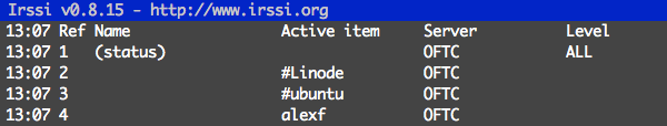 Window list output sample. Window list output sample.